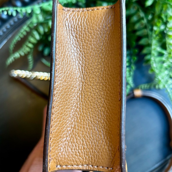 DKNY Tan Leather Crossbody with Gold Accents - Picture 7 of 13
